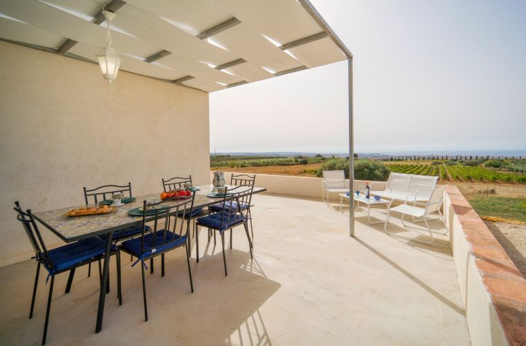 Unit B (former rural house): terrace facing the Mediterranean sea